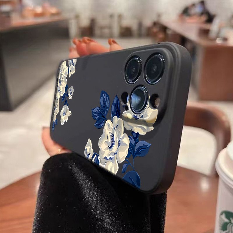 Flor azul e branca caso de tel - Samsung Galaxy A55 avaliação e preço