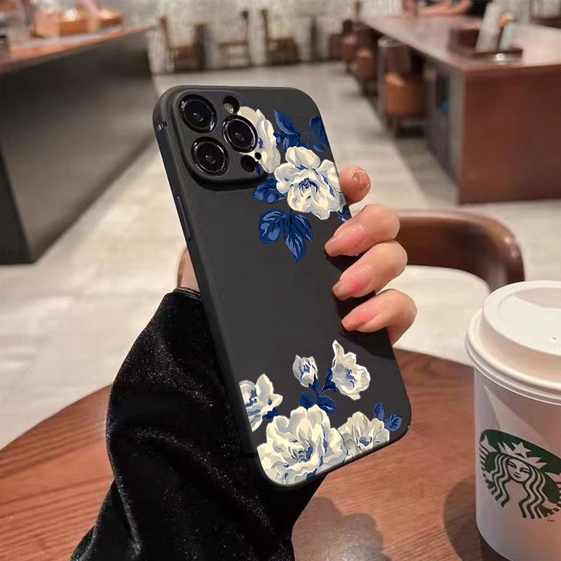 Flor azul e branca caso de tel - Samsung Galaxy A55 avaliação e preço