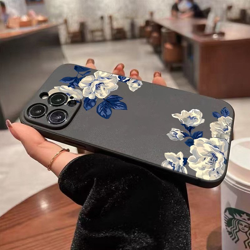 Flor azul e branca caso de tel - Samsung Galaxy A55 avaliação e preço